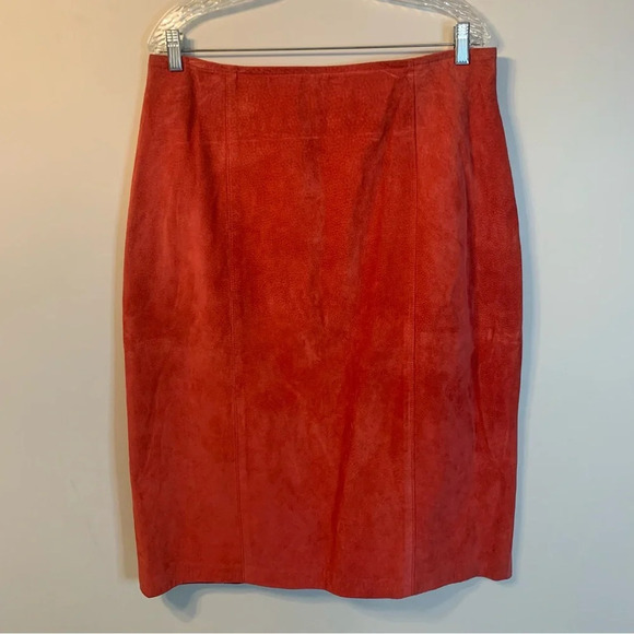 Danier Suede Leather Midi Skirt 00 - Picture 1 of 7